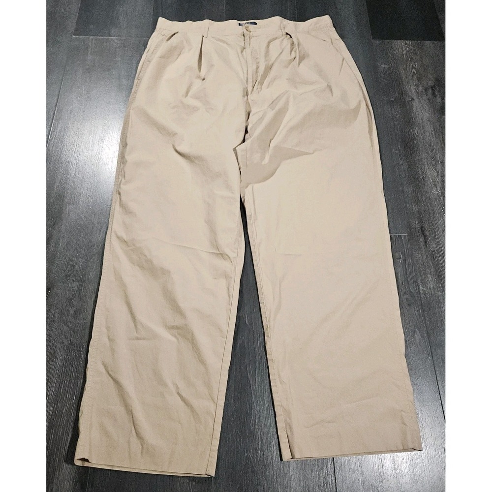 Vintage Polo Ralph Lauren Dry Goods Chino Men 42x32 Beige Pleated 90s Preppy